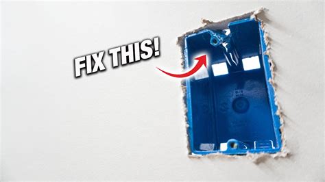 broken outlet box a metal switch plate|how to fix electrical box.